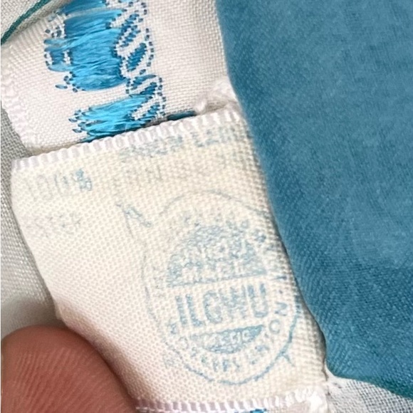 Vintage Eve Stillman Maxi Dress Sheer Blue White Floral Print V Neck Size Small - Picture 13 of 15